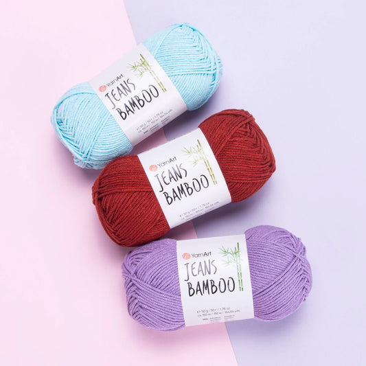 Pack Jeans Bamboo de YarnArt – 50g/150m, 50% Bambú 50% Poliacrílico, Suavidad y Versatilidad