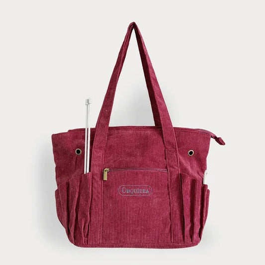 Bolso Organizador para Tejer de Orquídea - Color Burdeo