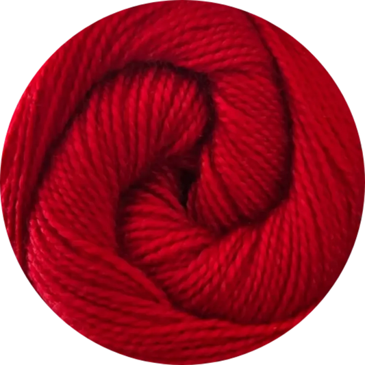 Ovillo de hilo acrilico 100% super fino de modista, color rojo vibrante para tejer