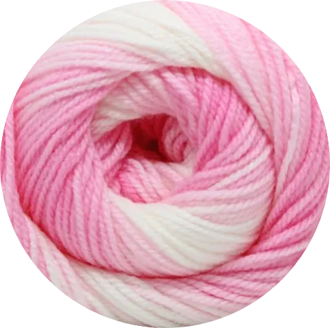 Bebé Batik de Petunia, rosa y blanco, suave para tejer. - La Madeja