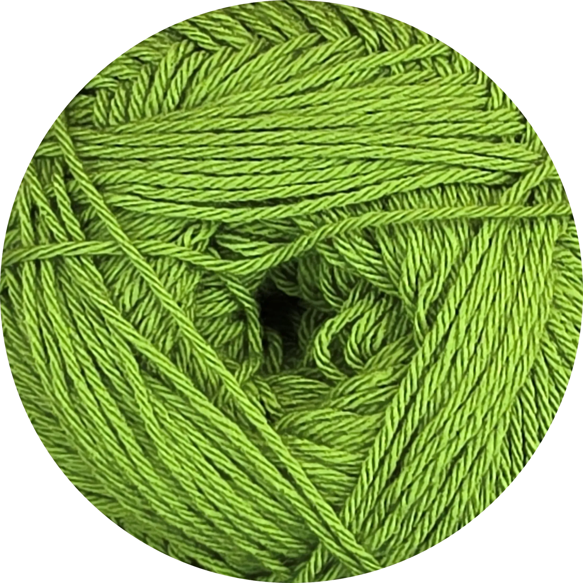 Mi Bebé de Ukryl, ovillo verde lima, ideal para tejer prendas suaves. - La Madeja