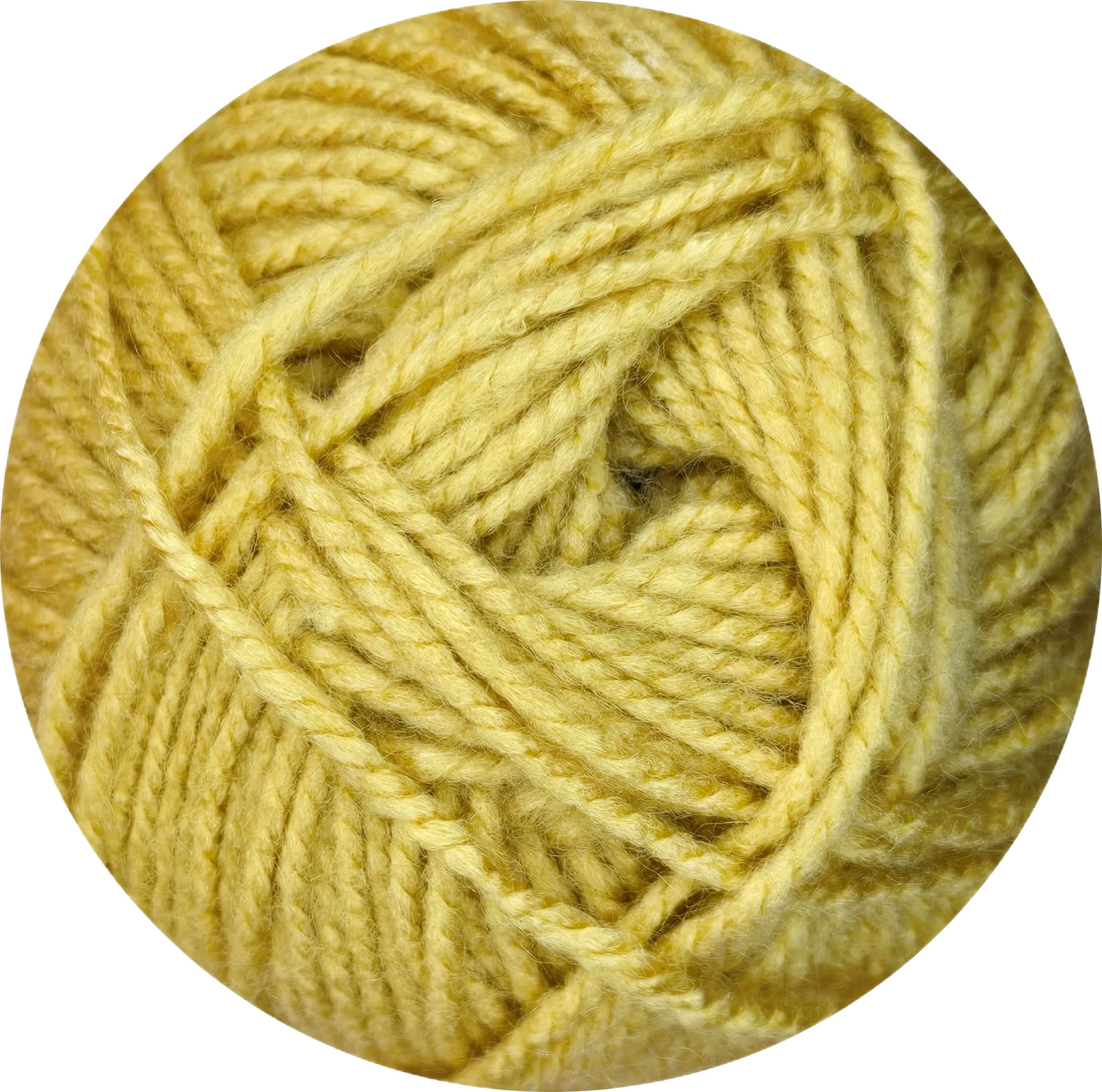 Lana Etiqueta Dorada Ukryl de La Madeja. Amarillo mostaza, suave y de alta calidad. - La Madeja
