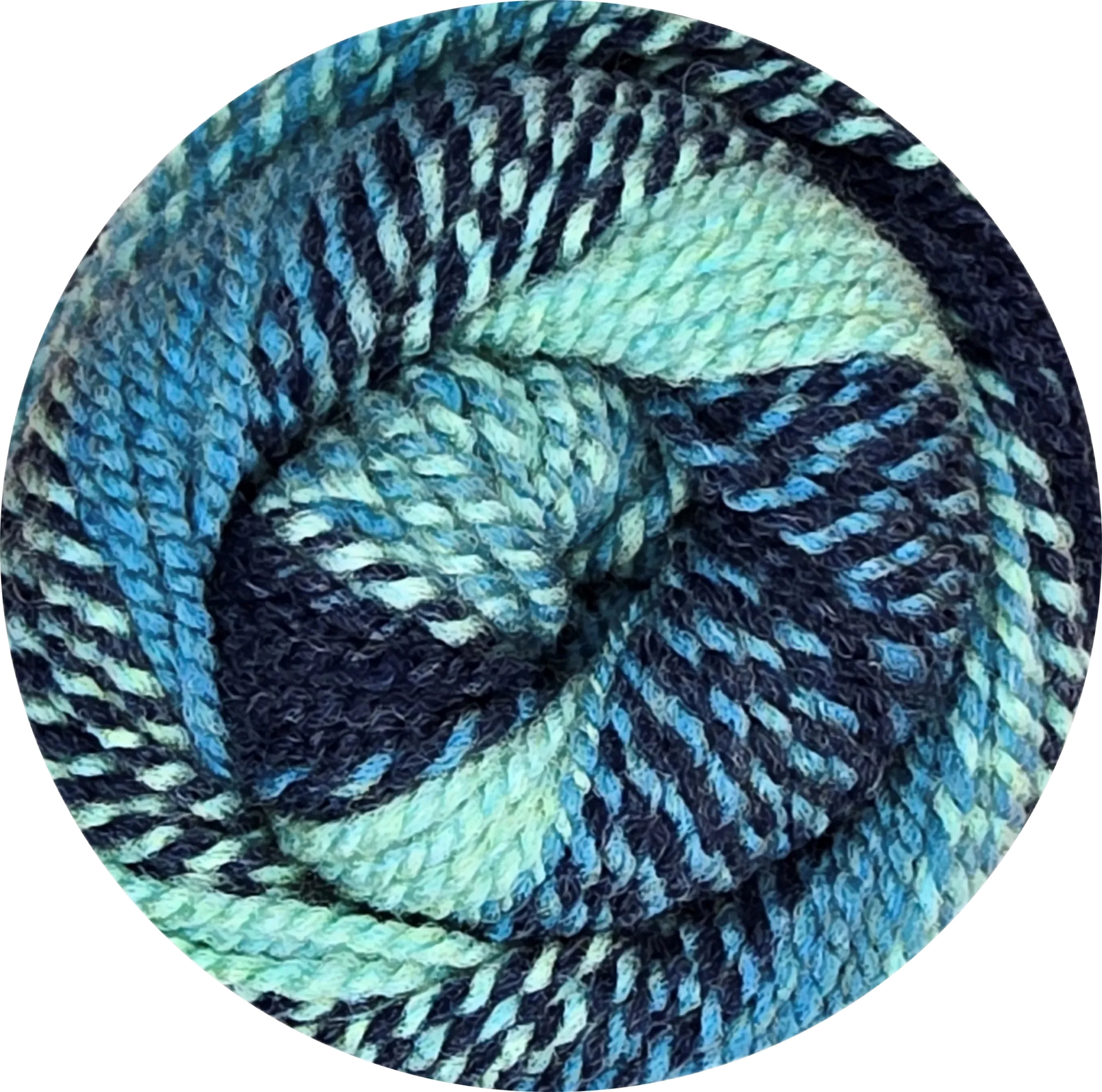 Mandala de Ukryl de La Madeja. Colores azules y verdes. ¡Teje con calidez! - La Madeja
