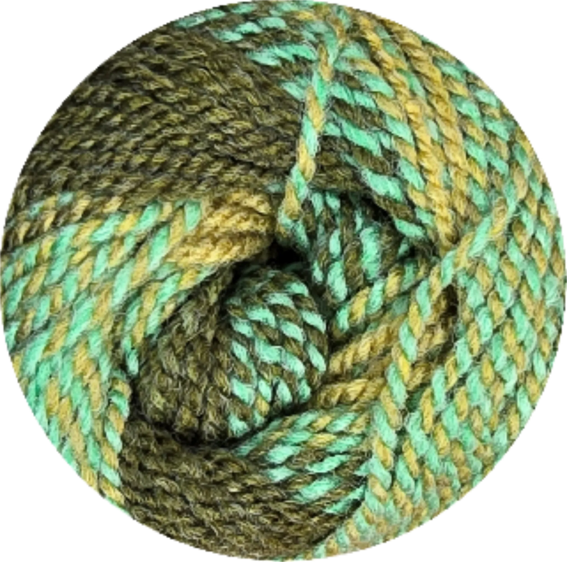 Mandala de Ukryl de La Madeja.  Colores verdes y dorados. ¡Tejido cálido! - La Madeja