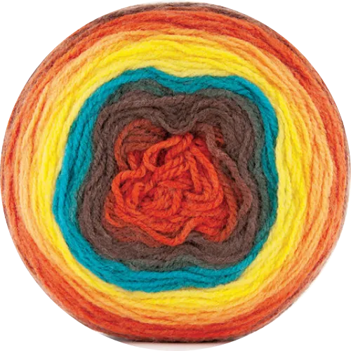 Cake de Papatya - Hilado multicolor 100% Acrílico.