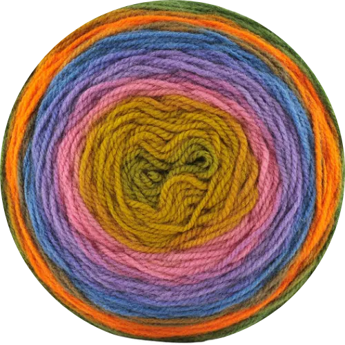 Cake de Papatya - Hilado multicolor 100% Acrílico.