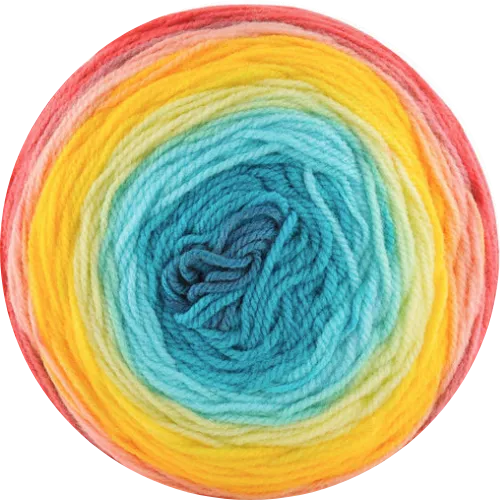 Cake de Papatya - Hilado multicolor 100% Acrílico.