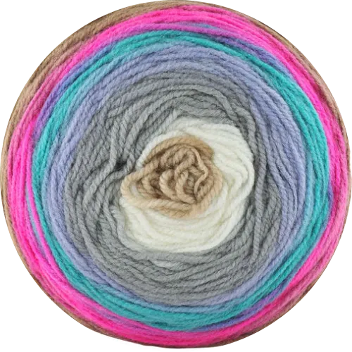 Cake de Papatya - Hilado multicolor 100% Acrílico.