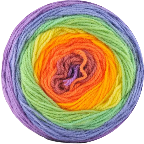 Cake de Papatya - Hilado multicolor 100% Acrílico.