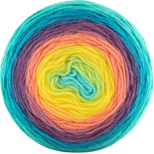 Cake de Papatya - Hilado multicolor 100% Acrílico.