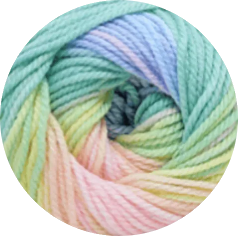 Boom Batik de Petunia, ovillo multicolor suave. Colores pastel - La Madeja