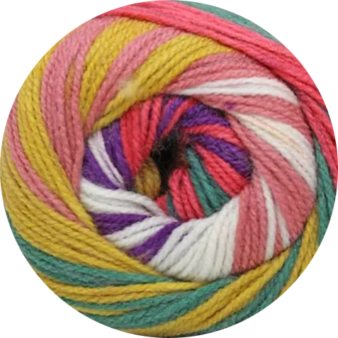 Bocado de Petunia multicolor. Hilo suave para tejer. - La Madeja
