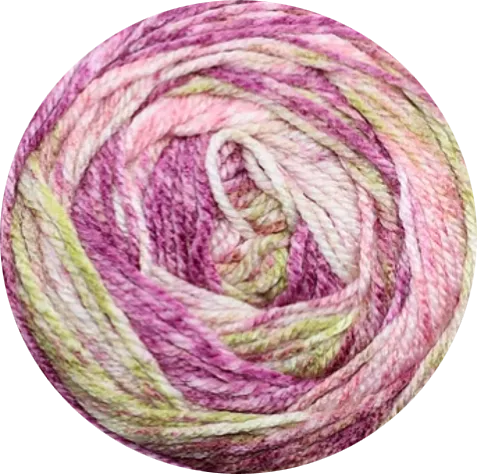 Petunia Spray de La Madeja. Hilo matizado rosa, verde y blanco. Ideal para tejer. - La Madeja
