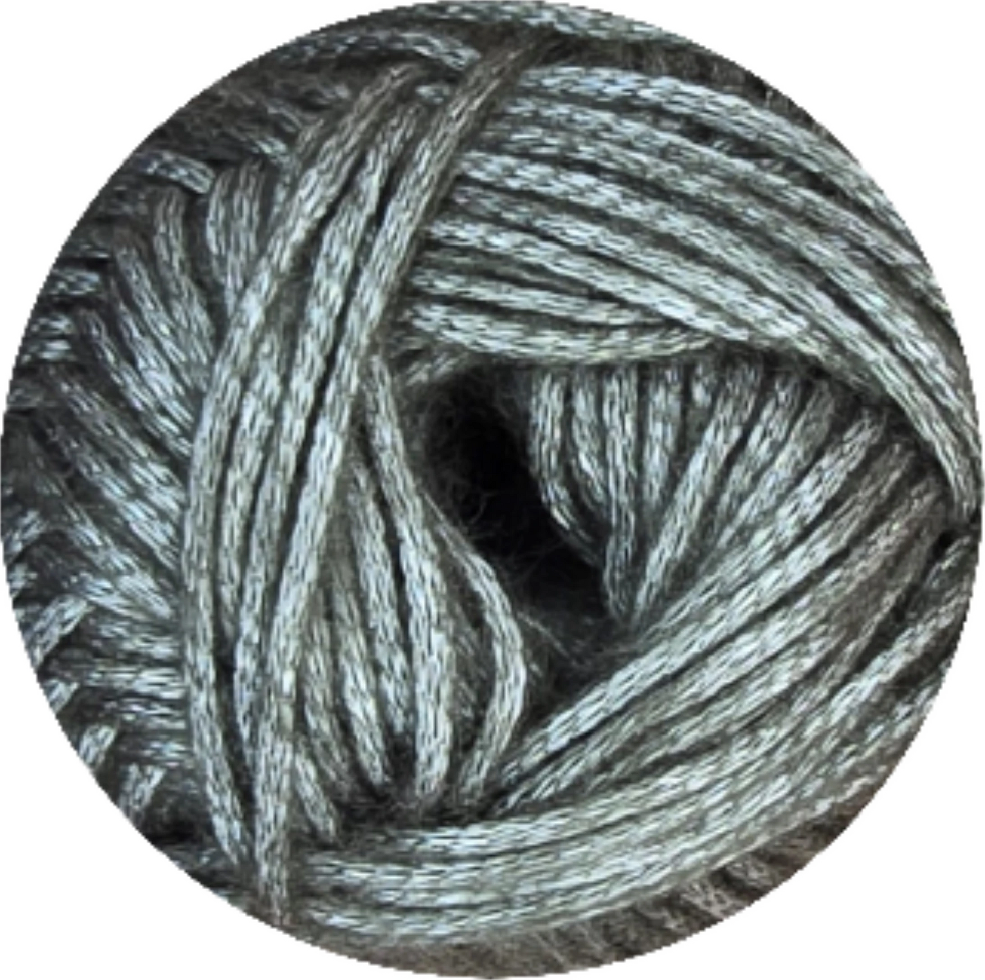 Metal Revesderecho de La Madeja. Hilo gris plata brillante, ideal para tejidos únicos. - La Madeja