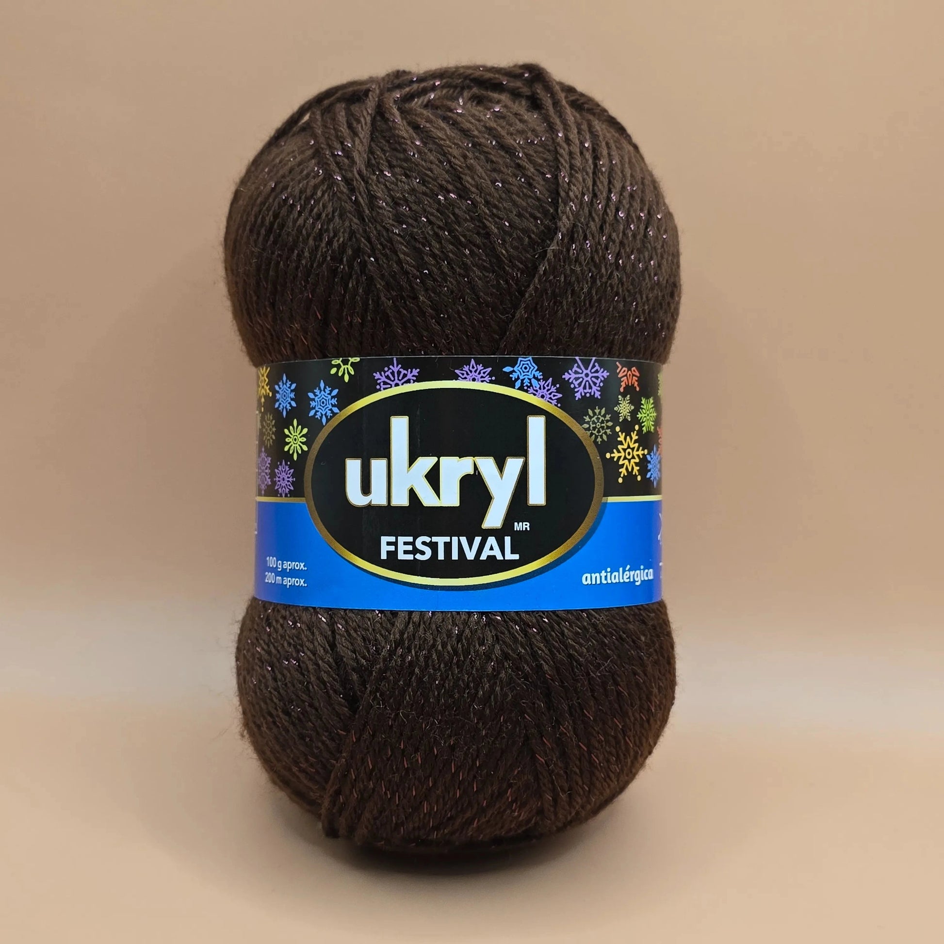 Lana Festival marrón de Ukryl, brillo y suavidad. - La Madeja