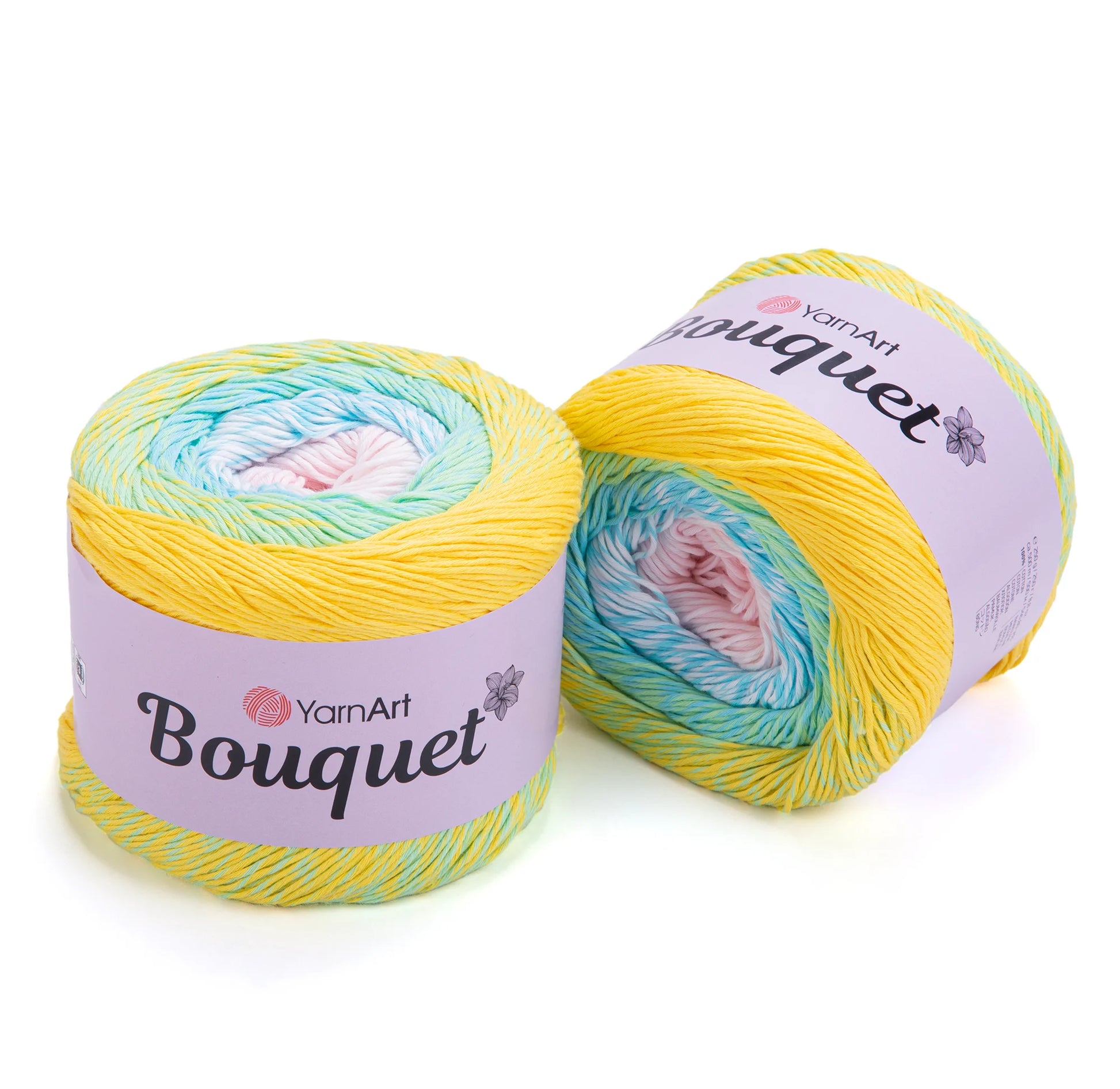 Pack Bouquet de YarnArt – Ovillo XL degradé de algodón.