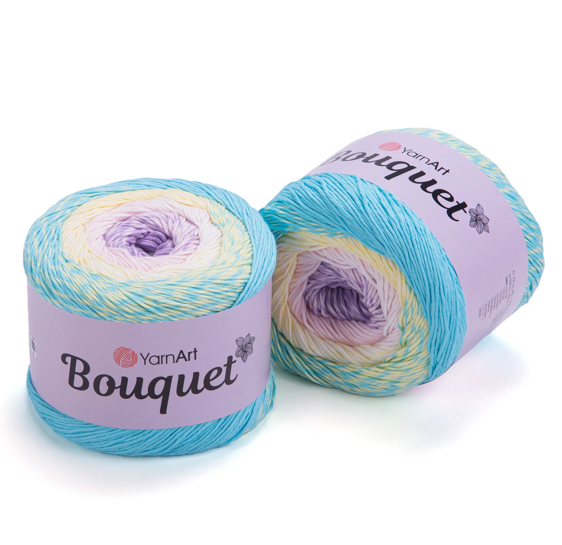 Pack Bouquet de YarnArt – Ovillo XL degradé de algodón.