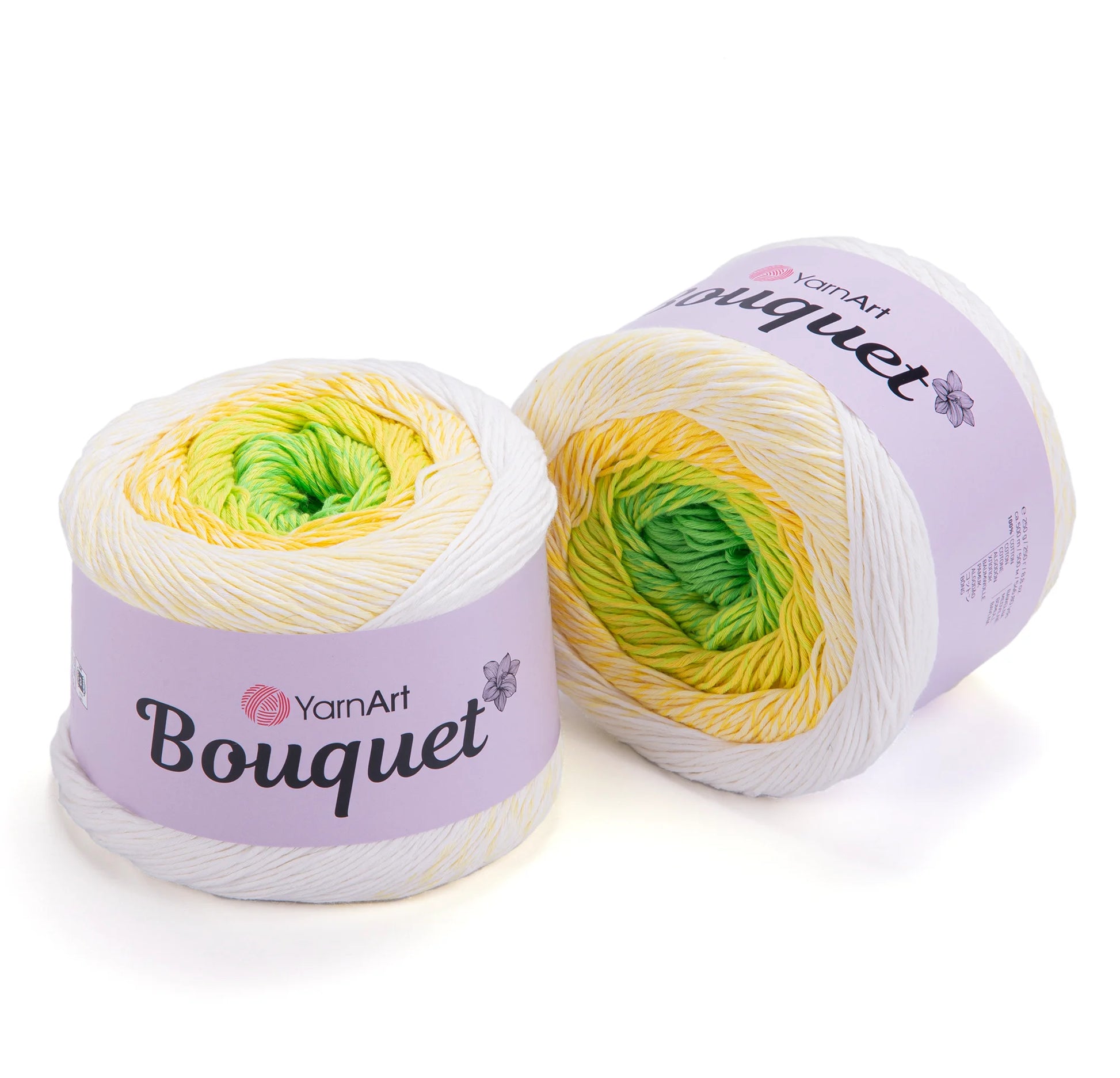 Pack Bouquet de YarnArt – Ovillo XL degradé de algodón.