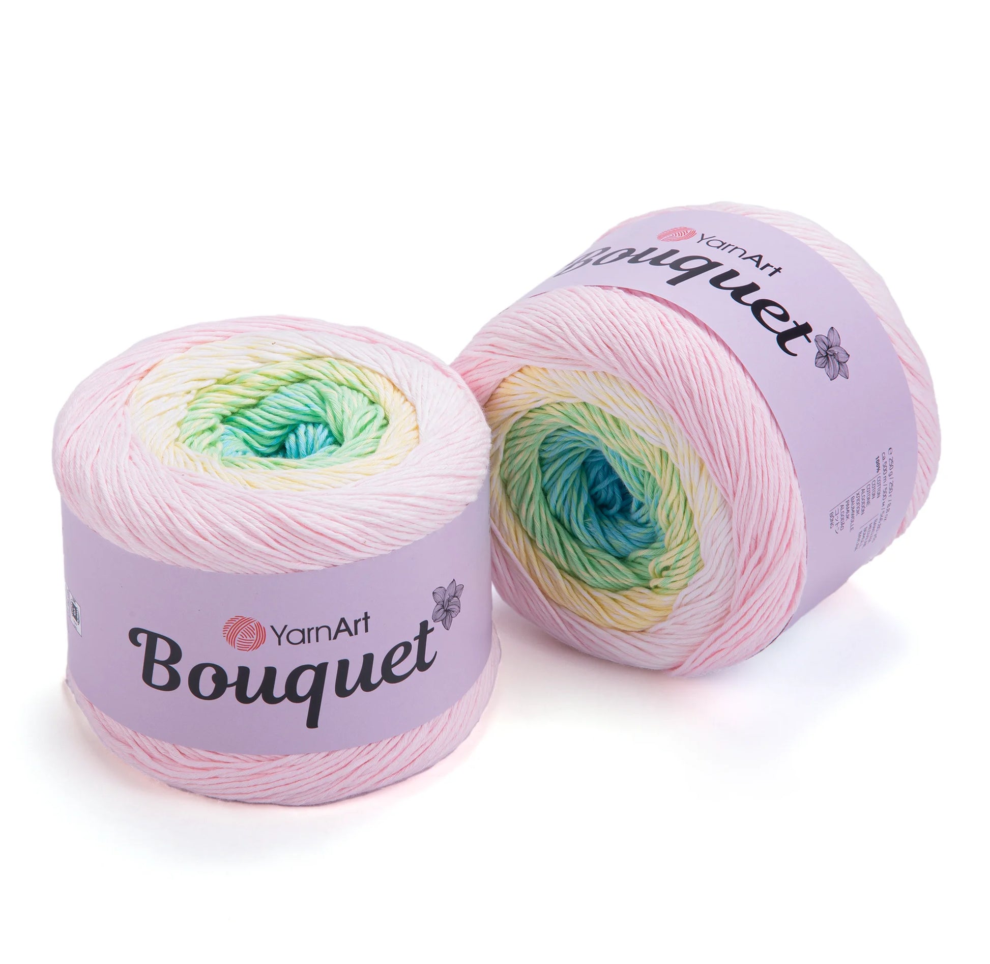 Pack Bouquet de YarnArt – Ovillo XL degradé de algodón.