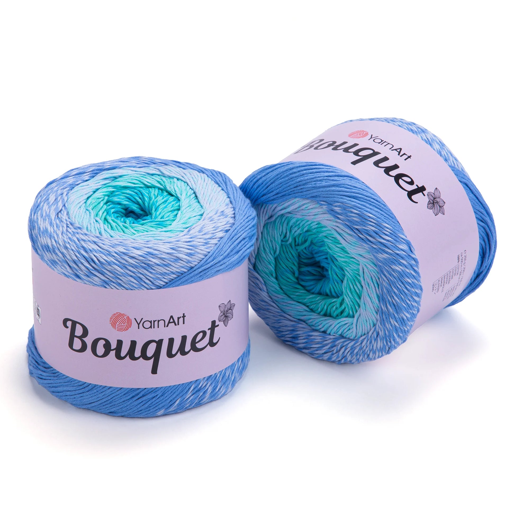 Pack Bouquet de YarnArt – Ovillo XL degradé de algodón.