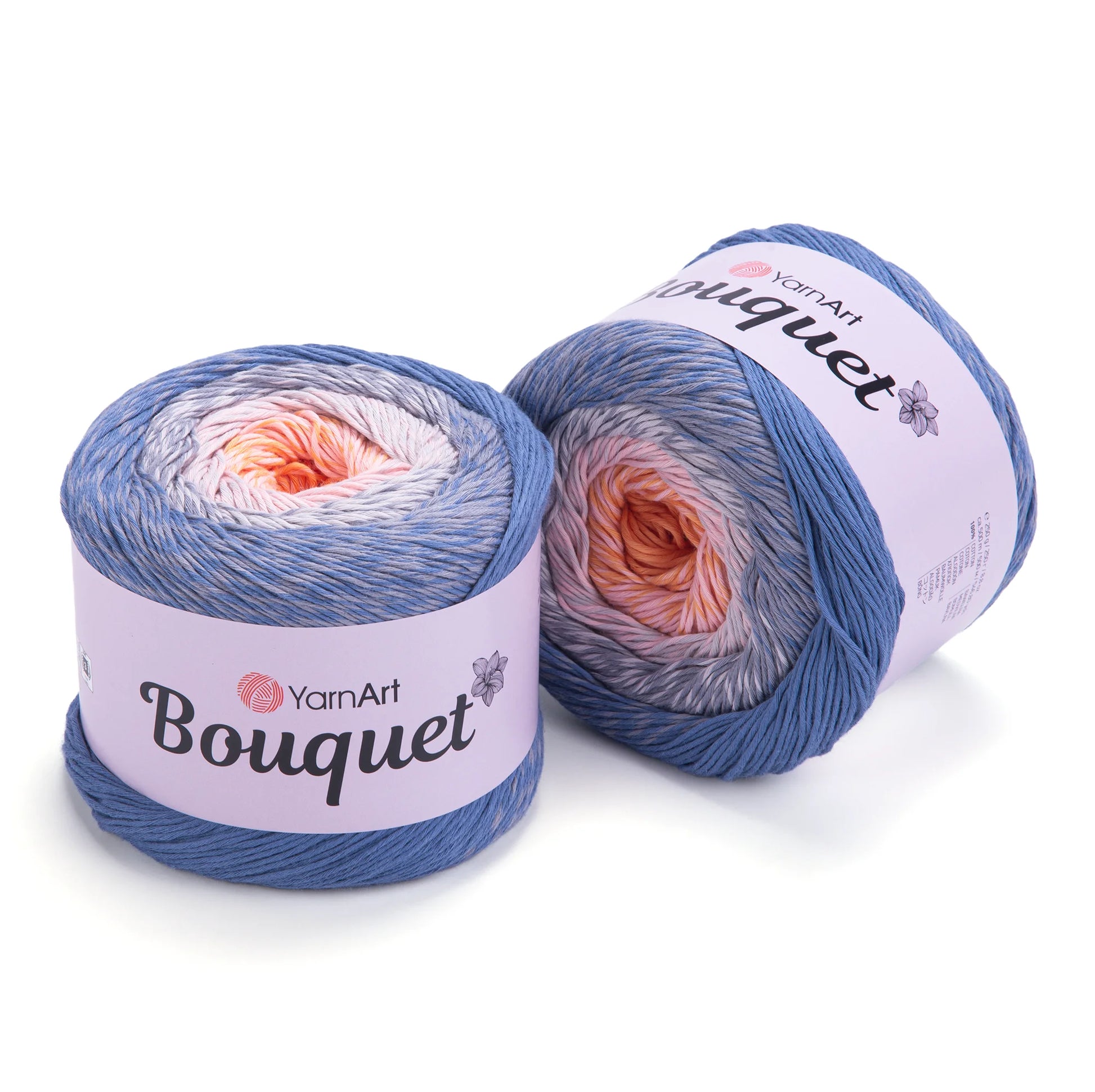 Pack Bouquet de YarnArt – Ovillo XL degradé de algodón.