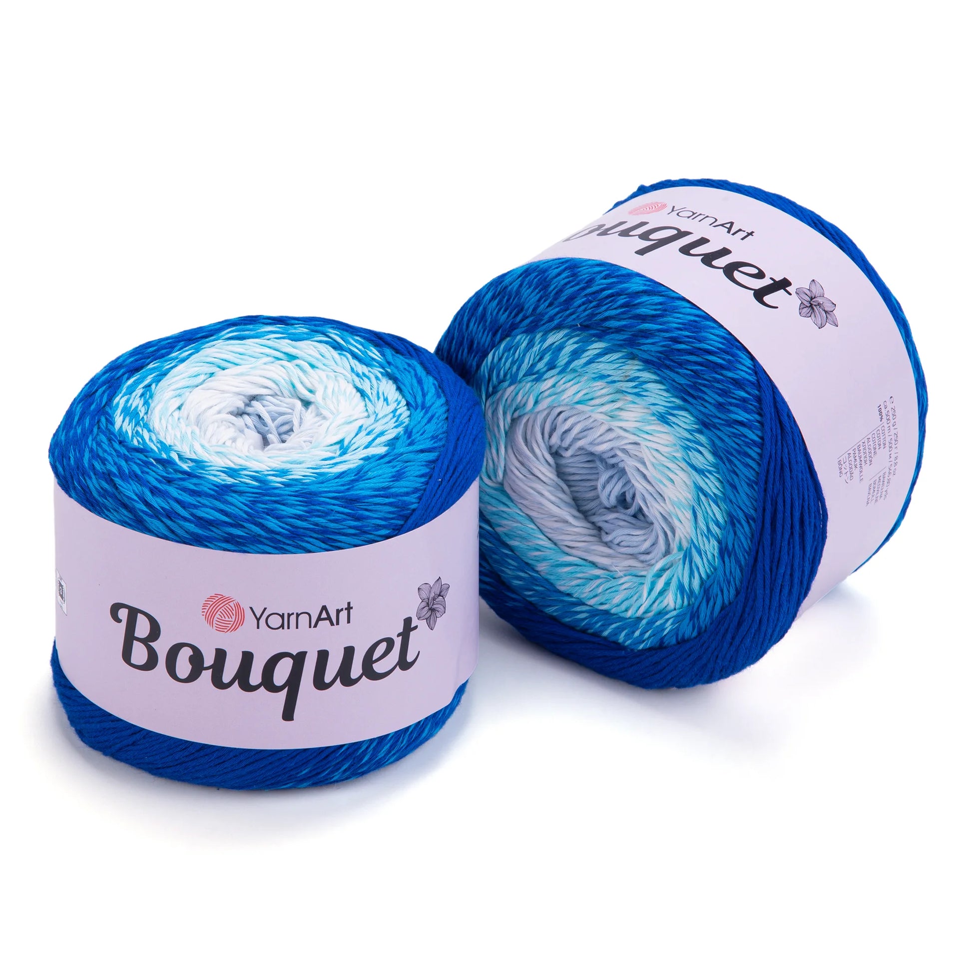 Pack Bouquet de YarnArt – Ovillo XL degradé de algodón.