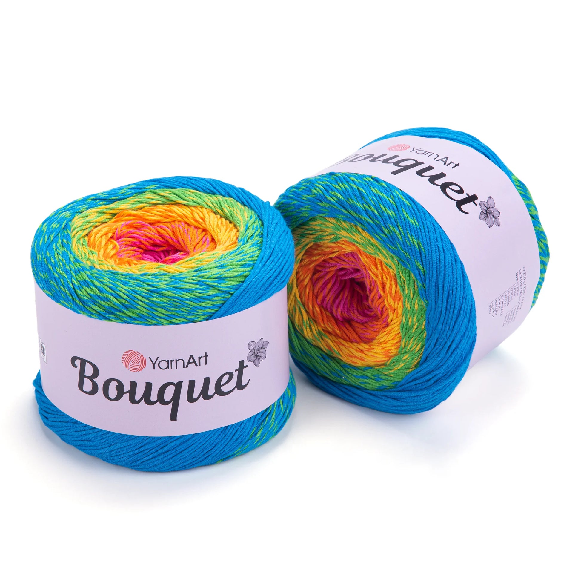 Pack Bouquet de YarnArt – Ovillo XL degradé de algodón.