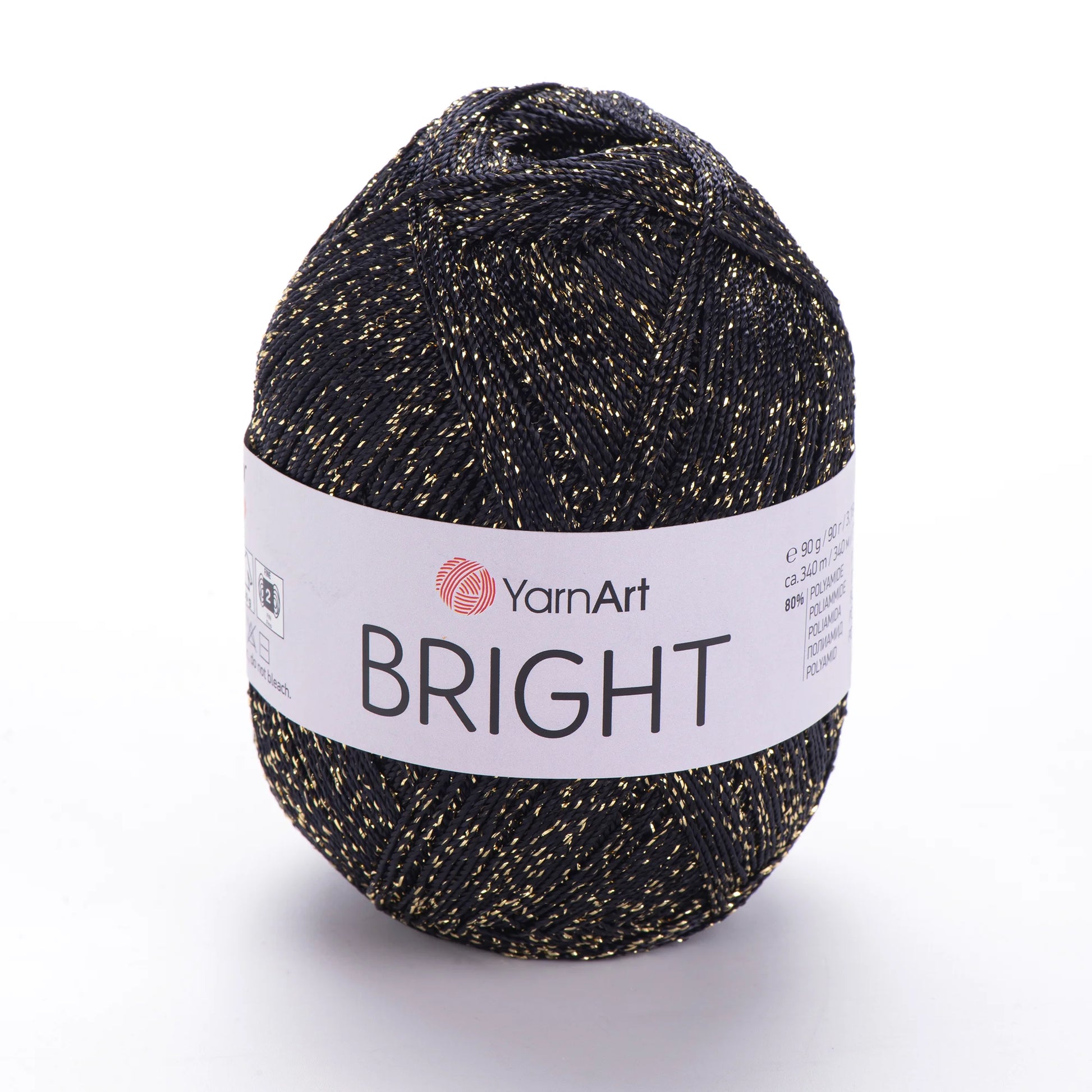 YarnArt Bright – Hilo metálico brillante 90 g (80% poliamida / 20% poliéster).