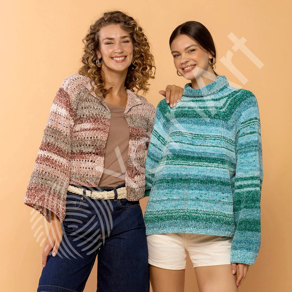 Lana Chenille Dolce Vita de YarnArt, textura aterciopelada premium para tejer.