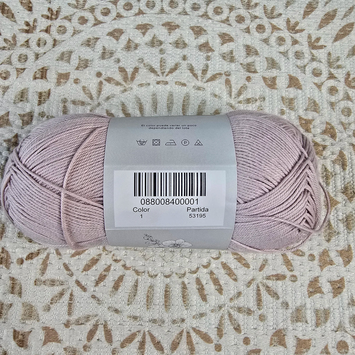 Algodón Super Soft de Orquídea – Ovillo Sport 100g, 300m – 100% Algodón - Color 1_Nude