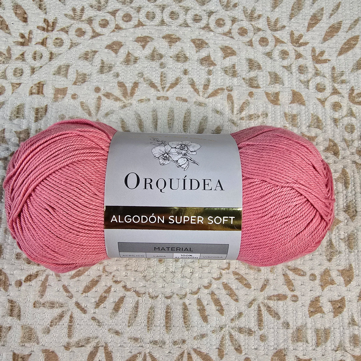 Algodón Super Soft de Orquídea – Ovillo Sport 100g, 300m – 100% Algodón - Color 24_Sandia