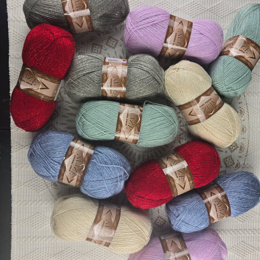 Angora Gold Simli de Alize – Mezcla acrílico y lana brillante –