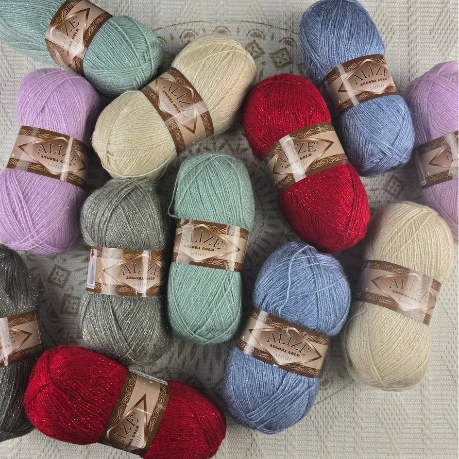 Angora Gold Simli de Alize – Mezcla acrílico y lana brillante –