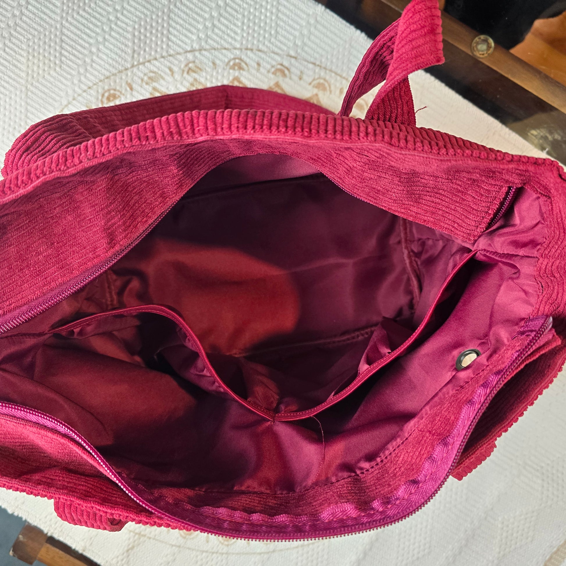 Bolso Organizador para Tejer de Orquídea - Color Burdeo