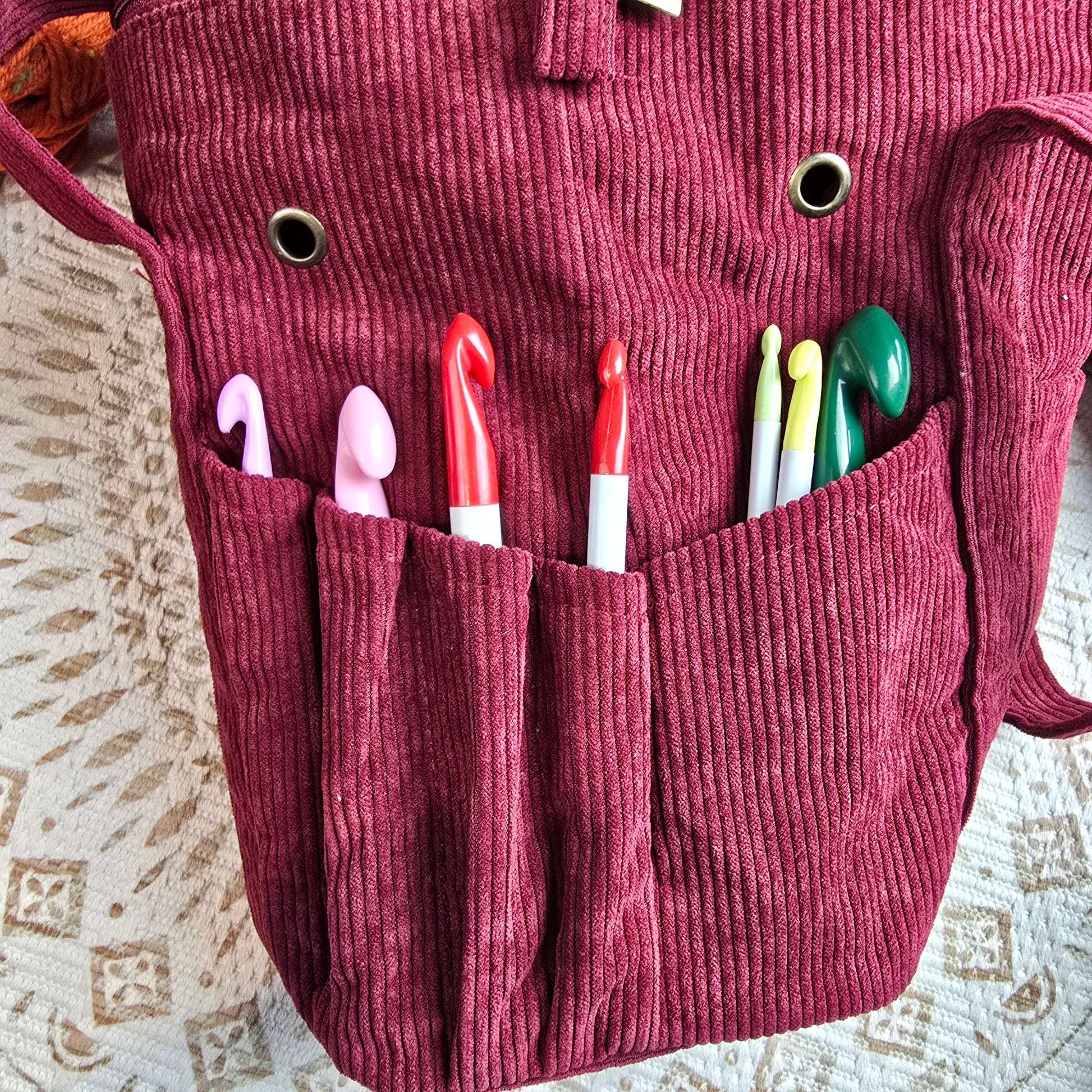 Bolso Organizador para Tejer de Orquídea - Color Burdeo