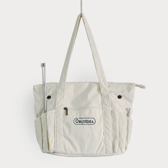 Bolso Organizador para Tejer de Orquídea - Color Crema