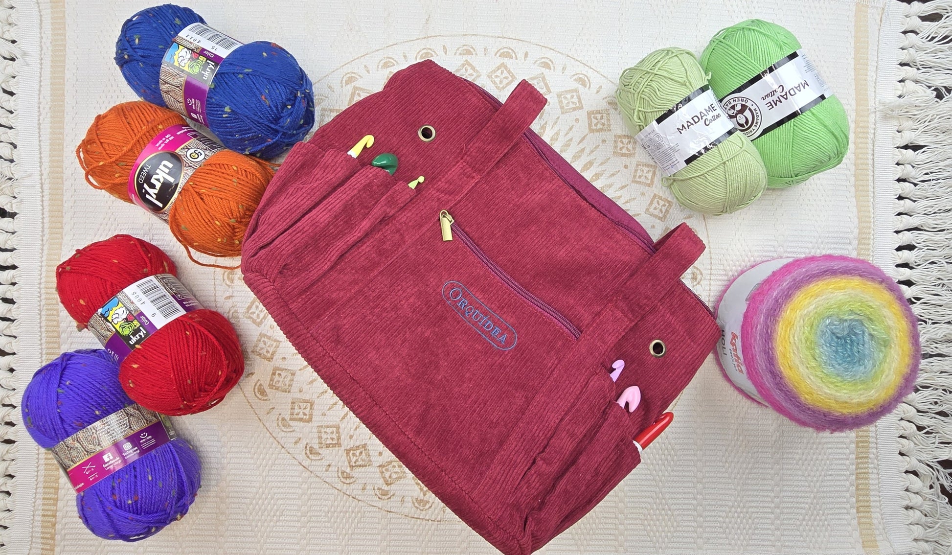 Bolso Organizador para Tejer de Orquídea