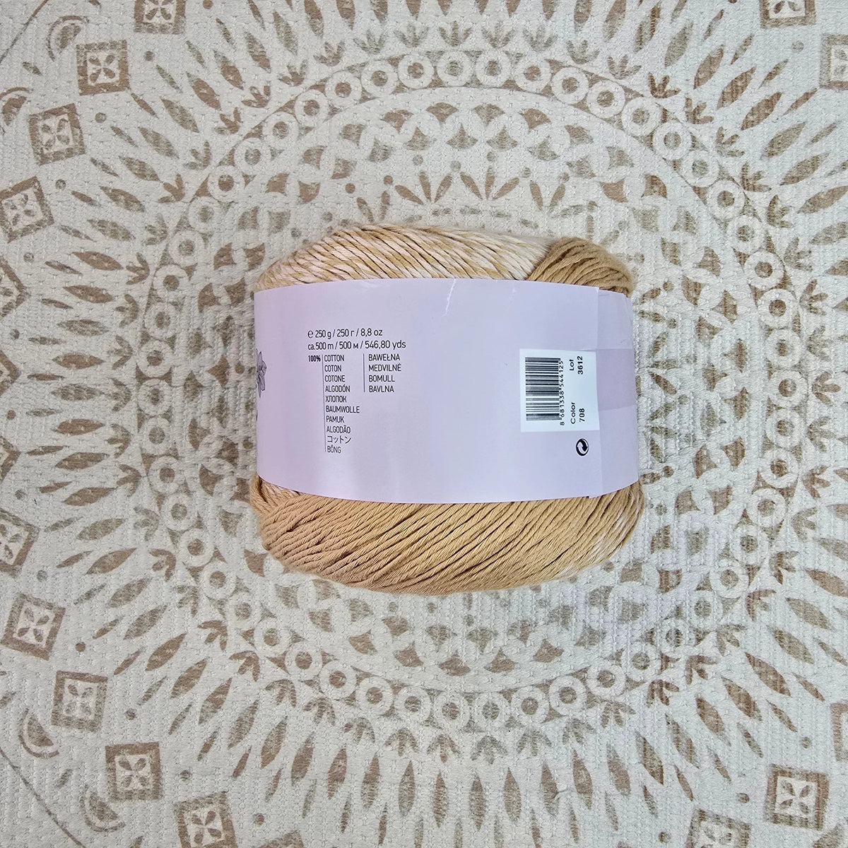 Bouquet de YarnArt – Ovillo Cake XL Degradé 250g, 26 Colores – 100% Algodón - Color Beige