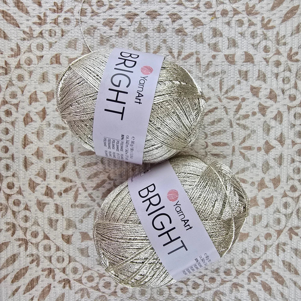 Ovillo YarnArt Bright – Dale brillo metálico a tus tejidos de fiesta – 80% Poliamida 20% Metálico - Color YA_BR_120