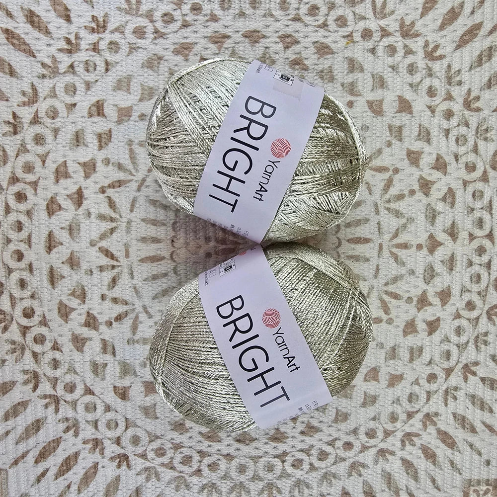Ovillo YarnArt Bright – Dale brillo metálico a tus tejidos de fiesta – 80% Poliamida 20% Metálico - Color YA_BR_121