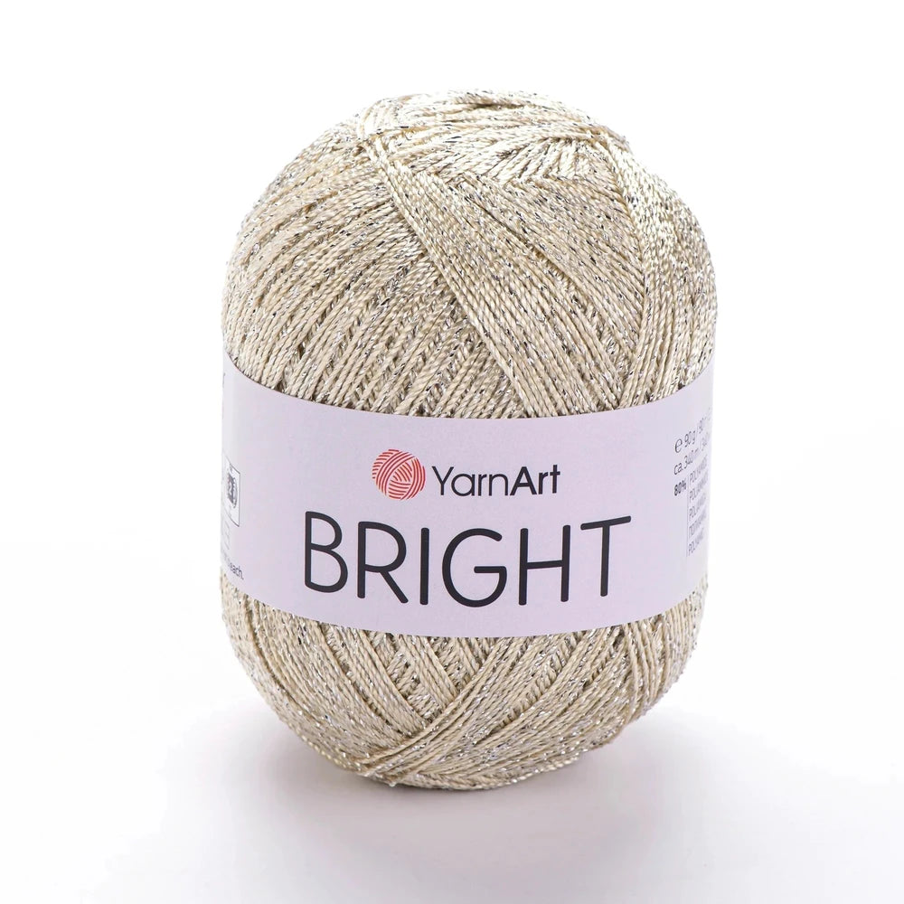 YarnArt Bright – Hilo metálico brillante 90 g (80% poliamida / 20% poliéster).