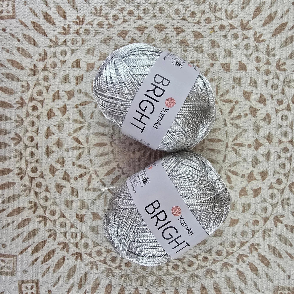 Ovillo YarnArt Bright – Dale brillo metálico a tus tejidos de fiesta – 80% Poliamida 20% Metálico - Color YA_BR_128
