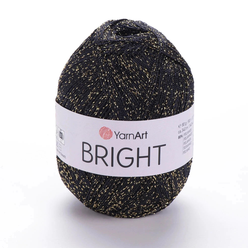 YarnArt Bright – Hilo metálico brillante 90 g (80% poliamida / 20% poliéster).
