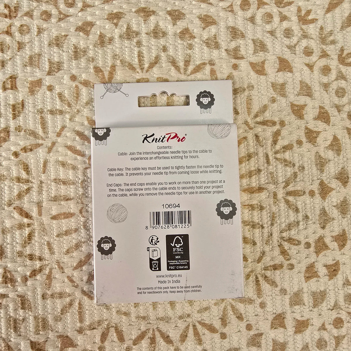 Cable Giratorio 360° de Acero Knit Pro para Palillos Intercambiables - Color 80cm