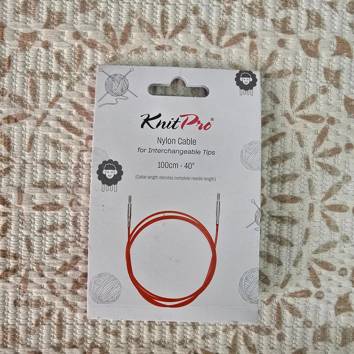 Cable de Nylon Knit Pro para Palillos Intercambiables – 6 Largos - Color 100cm