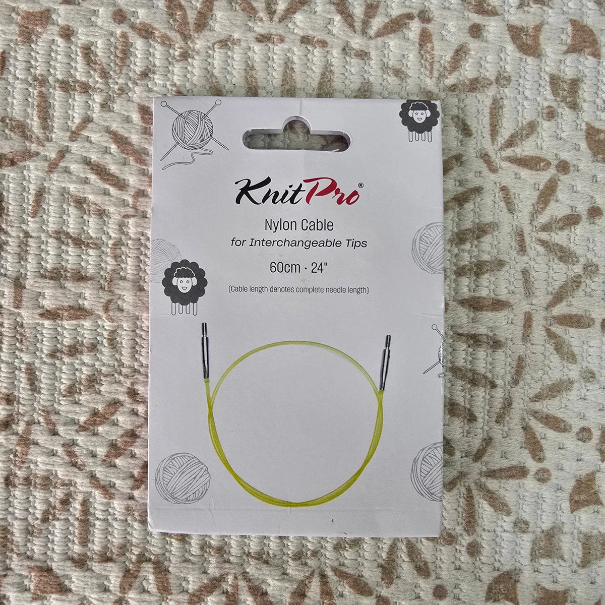 Cable de Nylon Knit Pro para Palillos Intercambiables – 6 Largos - Color 60cm
