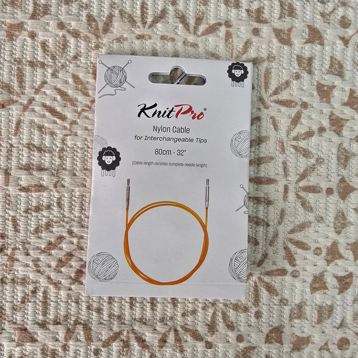Cable de Nylon Knit Pro para Palillos Intercambiables – 6 Largos - Color 80cm