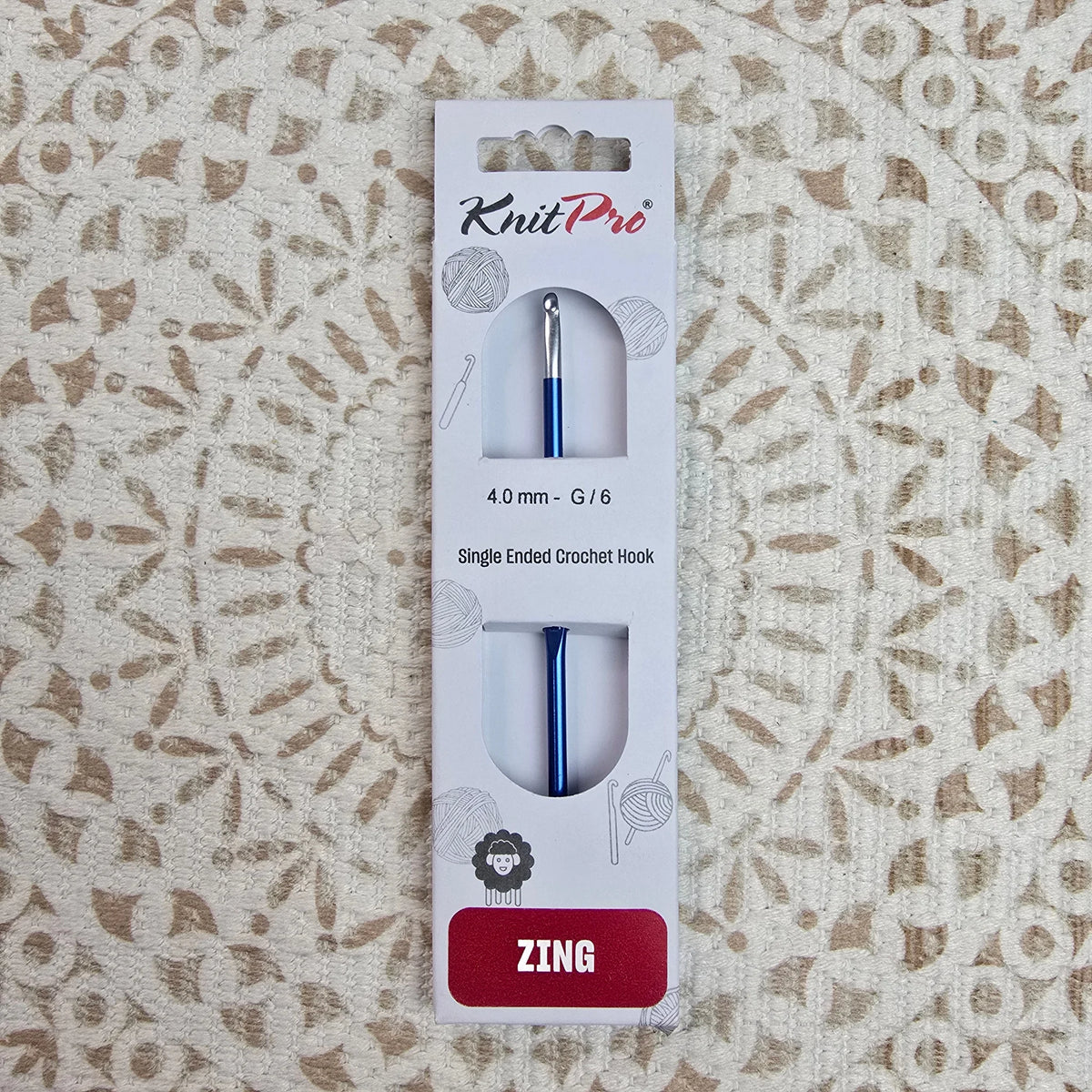Crochet Zing de Knit Pro – Ganchillo de Aluminio Liviano – 10 Medidas - Color 4mm