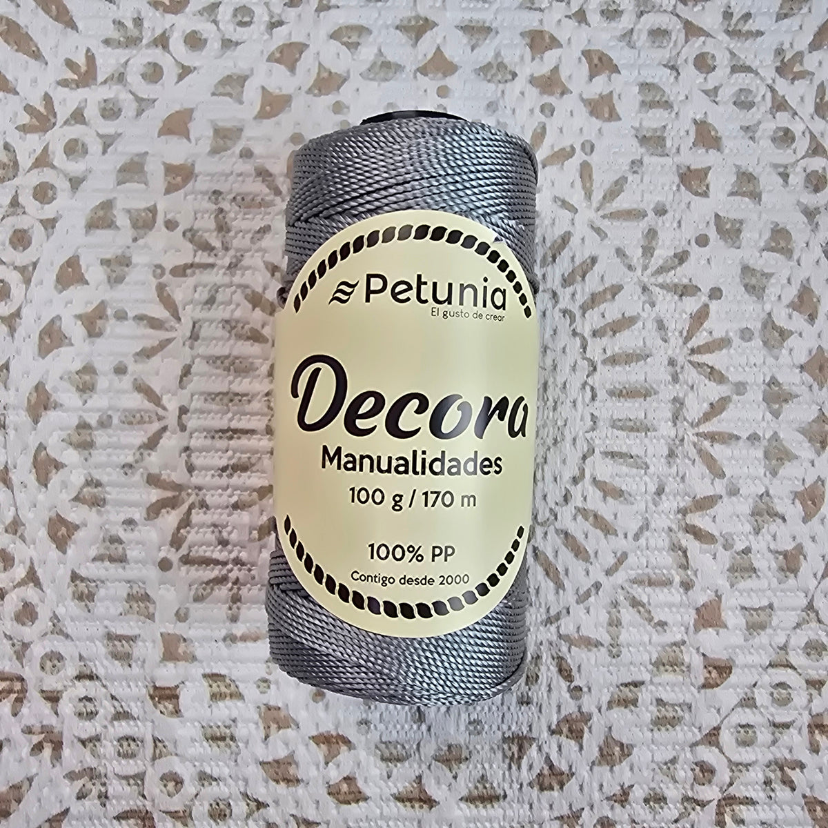 Cordón Decora de Petunia - Grueso para Macramé y Manualidades - Color Gris_36