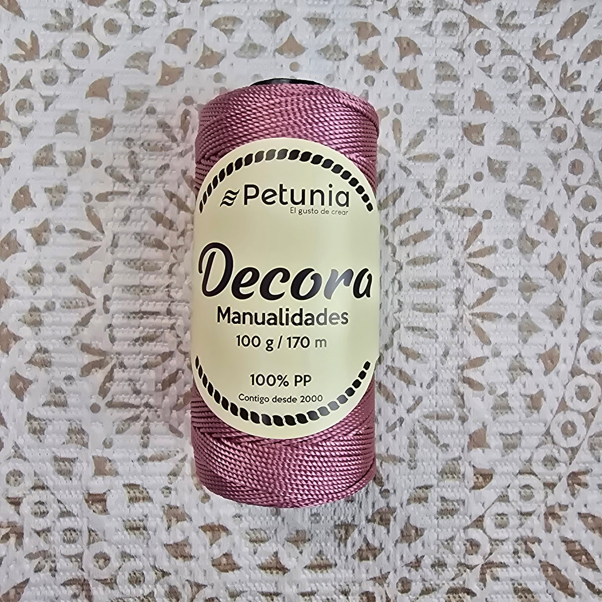 Cordón Decora de Petunia - Grueso para Macramé y Manualidades - Color Rosa_dorado_26
